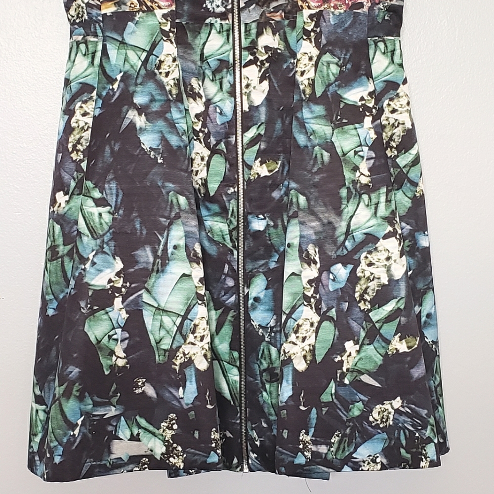 Mcginn Zip Front Fit & Flare Abstract Print Dress - image 3